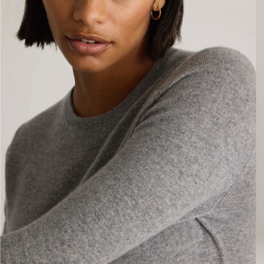 Diane von Furstenberg Cashmere Wool Blend Gray Sweater 3/4 Sleeve| SP | NWOT